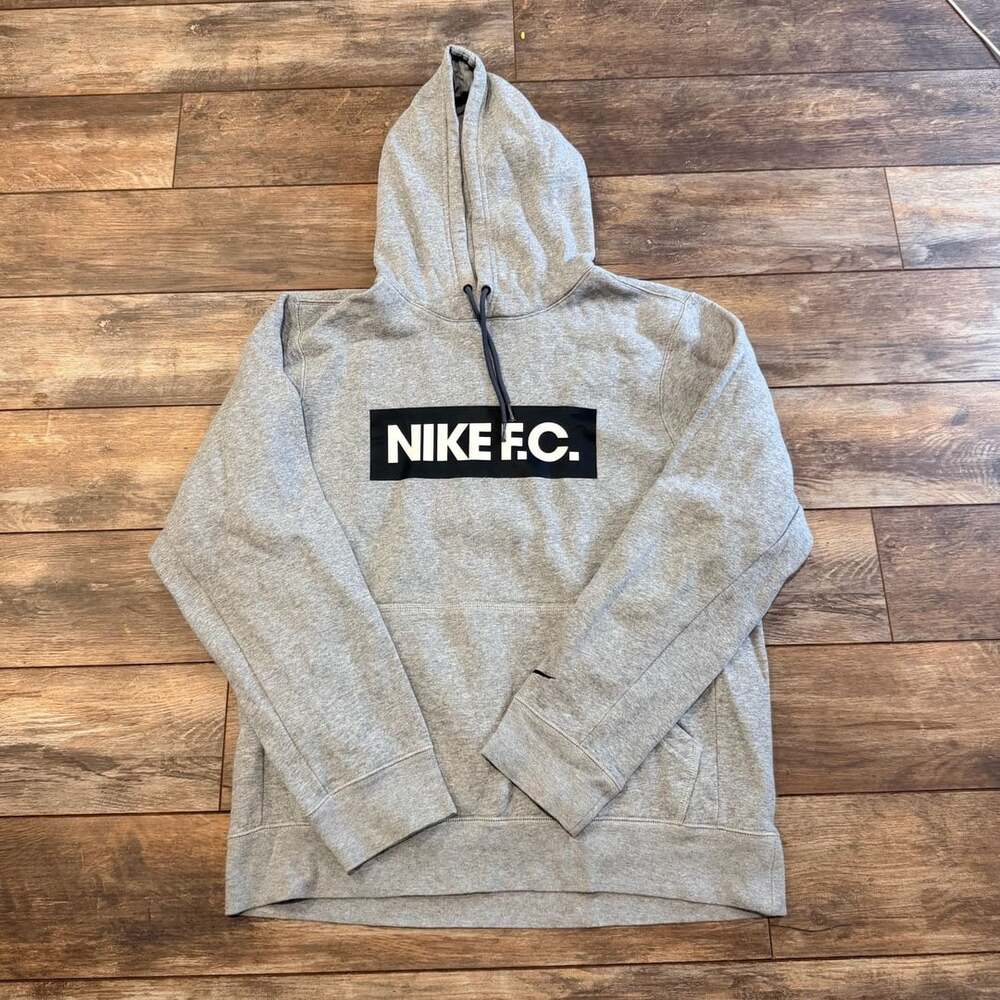 Nike F.C. Hoodie Size M Gray Soccer Football Sweatshirt